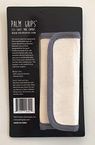 Sweat Grips for the use on Gym Equipment Comfortable Soft Grips with a Silicone Backing for Slip Resistance Natural Chamois w/ Hook & Loop Closure Machine Washable