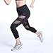 Tulucky Women's Yoga Leggings See Through Mesh Patchwork Gym Tights Workout Capri Pants