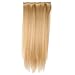 YESURPRISE New 28" Synthetic Fiber 3/4 Full Head Body Straight Clip in Hairpiece Hair Extensions 150g #27/613 With Clips