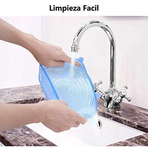 Stone-TH-Tapas-de-Silicona-Elsticas-12-Tapas-Silicona-Ajustables-Cocina-Reutilizable-Fundas-para-Alimentos-Tapa-Tazas-Boles-o-Tarros-Lavavajillas-Refrigerador