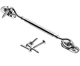 STAINLESS STEEL CABIN HOOK AND EYE SHED GATE DOOR LATCH 6"