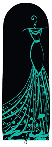 Long Prom Dress Bag - Pretty Travel Gown Garment Bag - 72"x24" - 10" Gusset (Tiffany & Black Dress Print) - Thumbnail 3