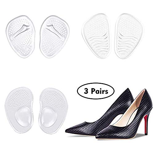 Ball of Foot Cushion， Metatarsal Pads Gel Foot Pad Forefoot Shoe Insole for Women High Heels Pain Relief, Anti-Slip Soft Forefoot Shoe Insole 3 Pairs