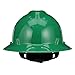 MSA 475370 V-Gard Full-Brim Hard Hat With Fas-Trac III Ratchet Suspension | Polyethylene Shell, Superior Impact Protection, Self Adjusting Crown-Straps - Standard Size in Green