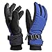 OZERO Winter Ski Gloves for Boys and Girls with 3M Thinsulate Insulated Cotton - Water Resistant and Windproof for Snow Skiing Blue-Black