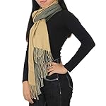 Ypser Oversized 2 Tone Cashmere Shawl Wrap Stole Scarf Soft Pashmina Cape Scarves