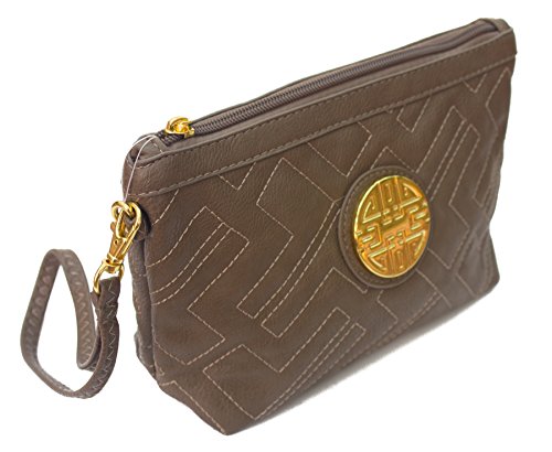 Proya collection quilted leather cosmetic wristlets utility clutc…