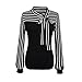 TOPUNDER 2018 Women Tie-Bow Neck Shirt Striped Long Sleeve Splicing Blouse by