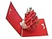 PopLife® Red Roses 3D Pop Up Valentine's Day Card - Happy Anniversary for Her, Bouquet Valentine's Day Card, Happy Birthday, Engagement - for Mom, Daughter, Wife, Fiancé, Girlfriend