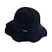 Crytech Women Plain Chenille Thermal Woolen Knitted Crochet Foldable Bucket Sun Hat Cute Flower Shaped Winter Warm Outdoor Fisherman Beanie Visor with Wide Brim for Teens Girls (Black)thumb 1