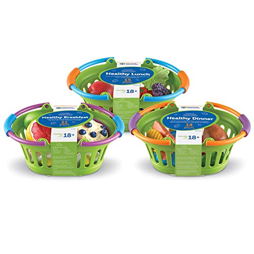 Learning Resources New Sprouts Healthy Foods Basket Bundle, Pretend Toddler Food, 37 Piece, Ages 18 Months+