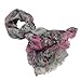 TrendsBlue Premium Soft Viscose Flower Print Scarf, Gray