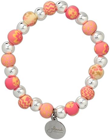 Jilzarah Clay Beaded Girls Stretch Bracelet (Peach Fizz)