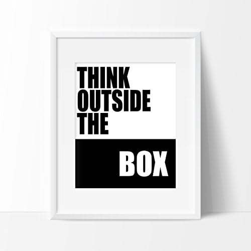 Think Outside The Box Art Print - Wall Art - Office Decor - Vanity Art - Typography - Office Decor Inspirational