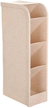 Cysincos Plastic Desktop Storage Organizer Caddy Remote Control/Pen Pencil/Makeup Holder Box for Kitchen Office Desk Home(4 Compartments)