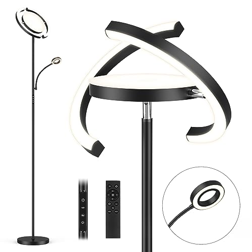 FIMEI 3 in 1 Floor Lamp, Modern Bright Standing Lamp with Split ...