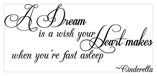 A Dream Is A Wish Your Heart Makes When You Re Fast Asleep Cinderella Wall Quote Wall Decals Wall Decal Wall Sticker Buy Online In Cayman Islands At Cayman Desertcart Com Productid