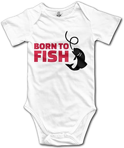 Unisex Baby Fish On Hook With Born To Fish Printed Short-Sleeve Onesies