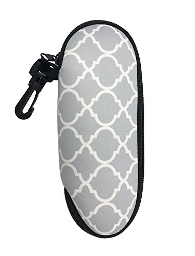 Wanty Portable Travel Zipper Soft Neoprene Safety Pouch Box Case for Sunglasses, Swimming glasses and Eyeglasses (Lantern gray)