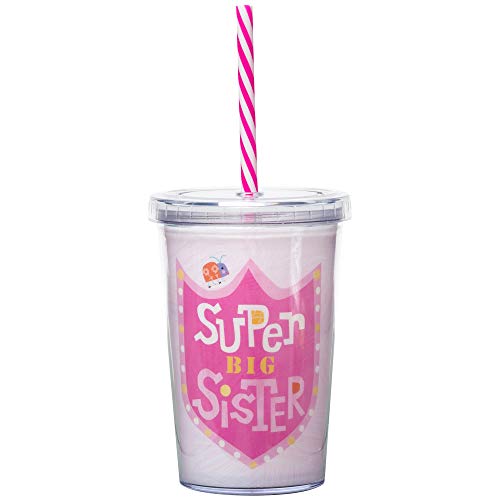 C.R. Gibson 'Super Big Sister' Pink Insulated Small Plastic Tumbler for Girls, 8 oz. - //coolthings.us