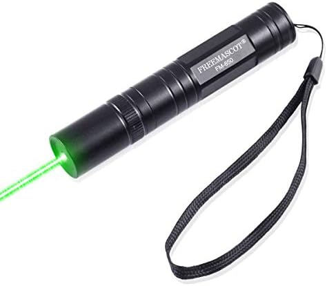 FreeMascot 532nm Green Light Flashlight 5 Miles Range at Night Best for Astronomy, Hunting, Camping and Birds Watching (Black) (FM-850G)
