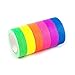 Outworld 6-Pack Ultra Bright UV Blacklight Reactive Fluorescent Tape - Cloth Gaffer Tape - Six Colors