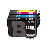 E-jet Remanufactured for Epson 252 252XL Ink Cartridge Combo Pack use with Epson WorkForce WF-3640 WF-3630 WF-3620 WF-7710 WF-7610 WF-7620 WF-7110 Printer (4 Pack)