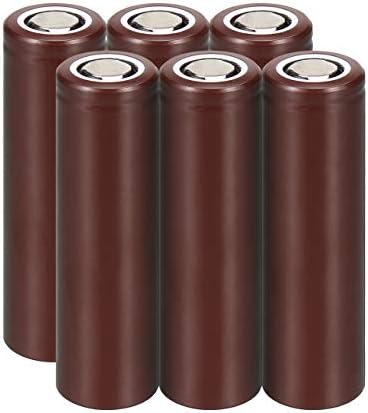 WolfonFire 6PCS 18650 LG HG2 Rechargeable 3000mAH 3.7V Batteries Flat Top for Flashlight Torch Alarm Clock Handheld Flashlights Toy Small Fans