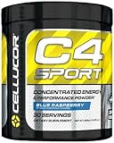 C4 Sport Concentrated Energy Performance Powder, Blue Raspberry (Pack of 2)