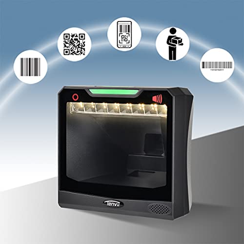 LENVII Hands-Free Barcode Scanner,Omnidirectional Auto 1D/2D USB Barcode Reader/QR Barcode Scanner,Barcode Scanner Supports Barcode Scanning from Screen