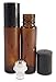 24 New, Premium Quality, 10ml Amber Glass Roll-on Bottles with Stainless Steel Roller Balls, Black Plastic Caps and (3) 3ml Plastic Droppers For use with Perfume, Aromatherapy & Essential Oils