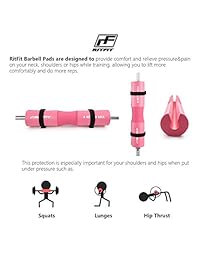 Almohadilla para sentadillas RitFit, almohadilla protectora ergonómica para cuello y hombro, para sentadillas, pulmones y caderas, almohadilla de espuma cómoda, 2 correas de seguridad incluidas.