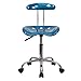 Flash Furniture Elliott Vibrant Bright Blue and Chrome Swivel Task Office Chair with Tractor Seat