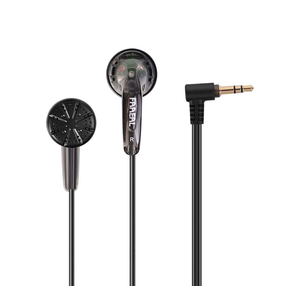 Photo 1 of FAAEAL Iris Ancestor in-Ear Earphones, Super Bass 3.5mm Wired Headphones, Earbuds Without/with HD Microphone, Balanced Sound 32ohm Flat Head Earbuds for Smartphones (Without Mic, Gray)