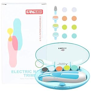 Baby Nail Trimmer Electric, FANSIDI Baby Nail Clippers Safe Baby Nail File Kit with Extra 12 Replacement Pads, Trim…