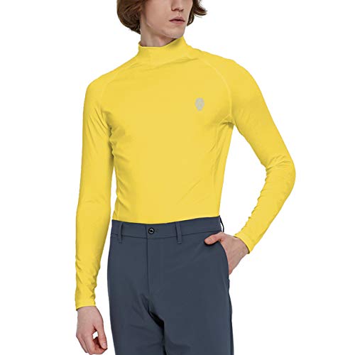 PIQIDIG Compression Shirts for Boys Long Sleeve Youth Base Layer Under Shirts Yellow XS