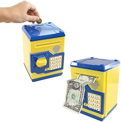Stylebeauty Electronic Password Piggy Bank Cash Coin Can Money Locker Auto Insert Bills Safe Box Password ATM Money Safe Bank Saver Birthday Gifts for Kids ( YELLOW )