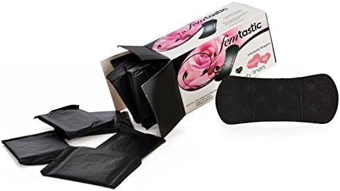 (Case of 8 Packs) Black Panty Liners, Regular, Unscented, 360 Count [Individually Wrapped]