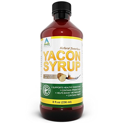 Yacon Syrup PREMIUM 100% Pure Raw All Natural Low Cal Sweetener (NON-GMO), 50% FOS Metabolism Booster | All Natural, NO Preservatives or Additives, 8 oz