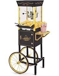 Nostalgia CCP510BK Vintage Professional Popcorn Cart-New 8-Ounce Kettle-53 Inches Tall-Black