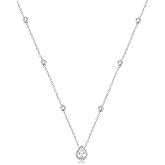 Sterling Silver Waterdrop Pear Shape Pendant Droplet Necklace