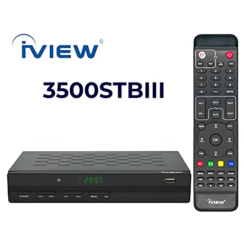 IVIEW-3500STB III, ATSC Digital Converter Box with Recording and Media Player, Analog to Digital, QAM Tuner, Channel 3/4, HDMI, A/V, USB, Learning Remote