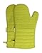 Honla Silicone Oven Mitts with Stripe Fabric and Terry Cloths Lining,Heat Resistant to 500 F,1 Pair of Kitchen Oven Gloves for Cooking,Baking,Grilling,Barbecue Potholders,Black