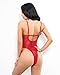 GAGAOPT Women’s Sexy Applique Lace Corset Lingerie, Teddy Underwear as Valentine Gifts for Her, Casual One-Piece Mesh Bodysuit for Relaxing Occasions. Red, Plus Size, S-4XL