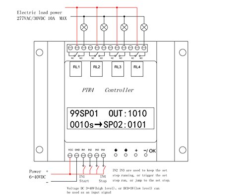 KNACRO PTR4-SP Controller 4-Way Programmable Time Relay DC 6-40V 99 groups time - Thumbnail 2