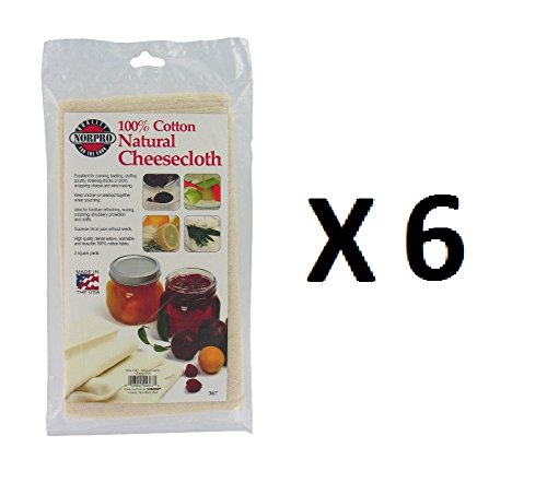 Norpro 367 Natural Cheese Cloth, 6 Cheesecloths