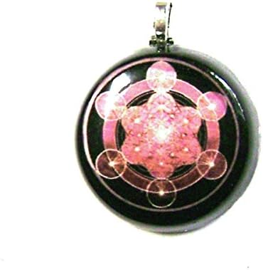 Sacred Geometry Orgonite Pendant, Obsidian, Metatron, Soothes pain and reduces stress