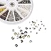Pandahall 540pcs 2mm & 4mm Brass Tube Column & Half Round Open Crimp Beads & Covers in Antique Bronze, Red Copper, Black, Silver, Golden & Platinum