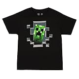Jinx Official Licensed Minecraft Creeper Inside Boys T-shirt Black X-Small