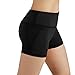 ODODOS Power Flex Yoga Short Tummy Control Workout Running Athletic Non See-Through Yoga Shorts with Hidden Pocket,Black,Medium